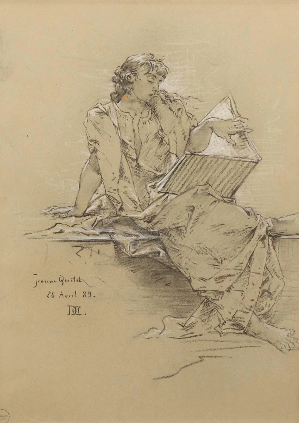 Ritratto di Jeanne Quitet che legge